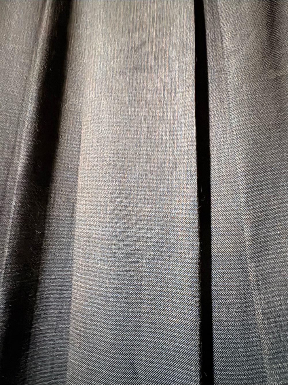 Vintage Navy Textured A-Line Midi Skirt - Picture 3 of 3